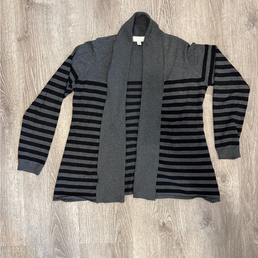 Carolyn Taylor Charcoal and Black Striped Cardigan